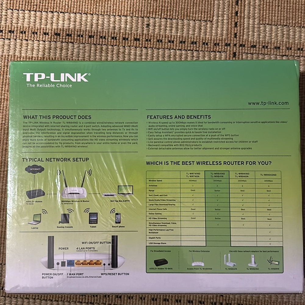 NIB TP-LINK 300Mbps WIRELESS N ROUTER - Picture 3 of 5